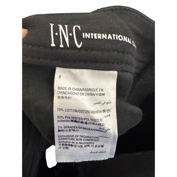 INC Women’s Black Boot Leg Embellished Jeans Size 8 Beaded Rhinestone Detail Str - Picture 5 of 8